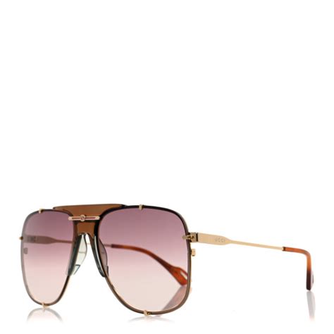 GUCCI Metal Square Frame Sunglasses GG0739S .